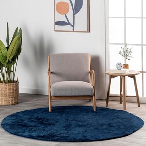 ROND WASBAAR VLOERKLEED - SOLID DONKER BLAUW / NAVY