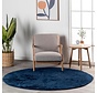 Rond Wasbaar vloerkleed - Solid Donker Blauw / Navy