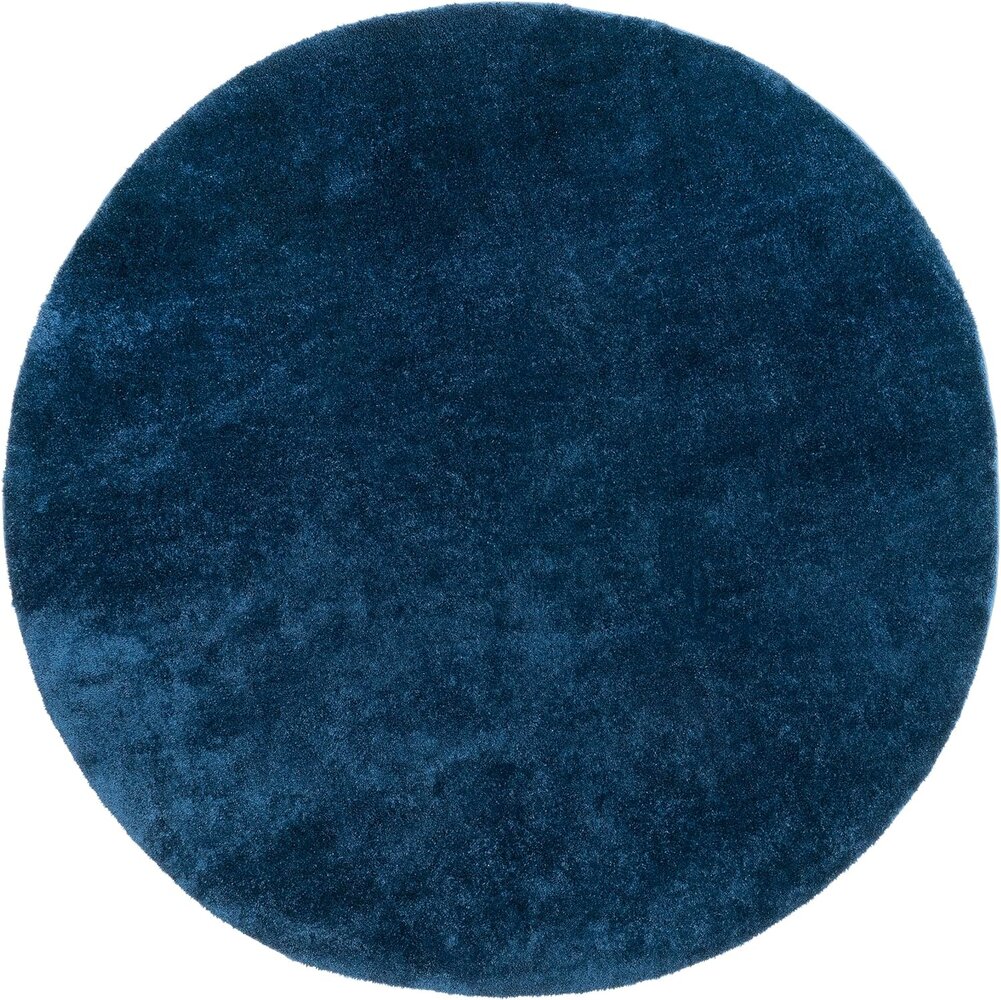 Rond Wasbaar vloerkleed - Solid Donker Blauw / Navy Rond Wasbaar vloerkleed - Solid Donker Blauw / Navy