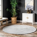 Rond Wasbaar vloerkleed - Solid Zilver / Lichtgrijs
