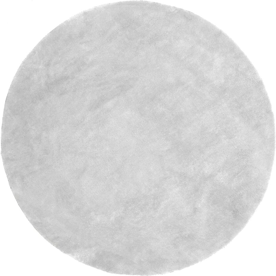 Rond Wasbaar vloerkleed - Solid Zilver / Lichtgrijs Rond Wasbaar vloerkleed - Solid Zilver / Lichtgrijs