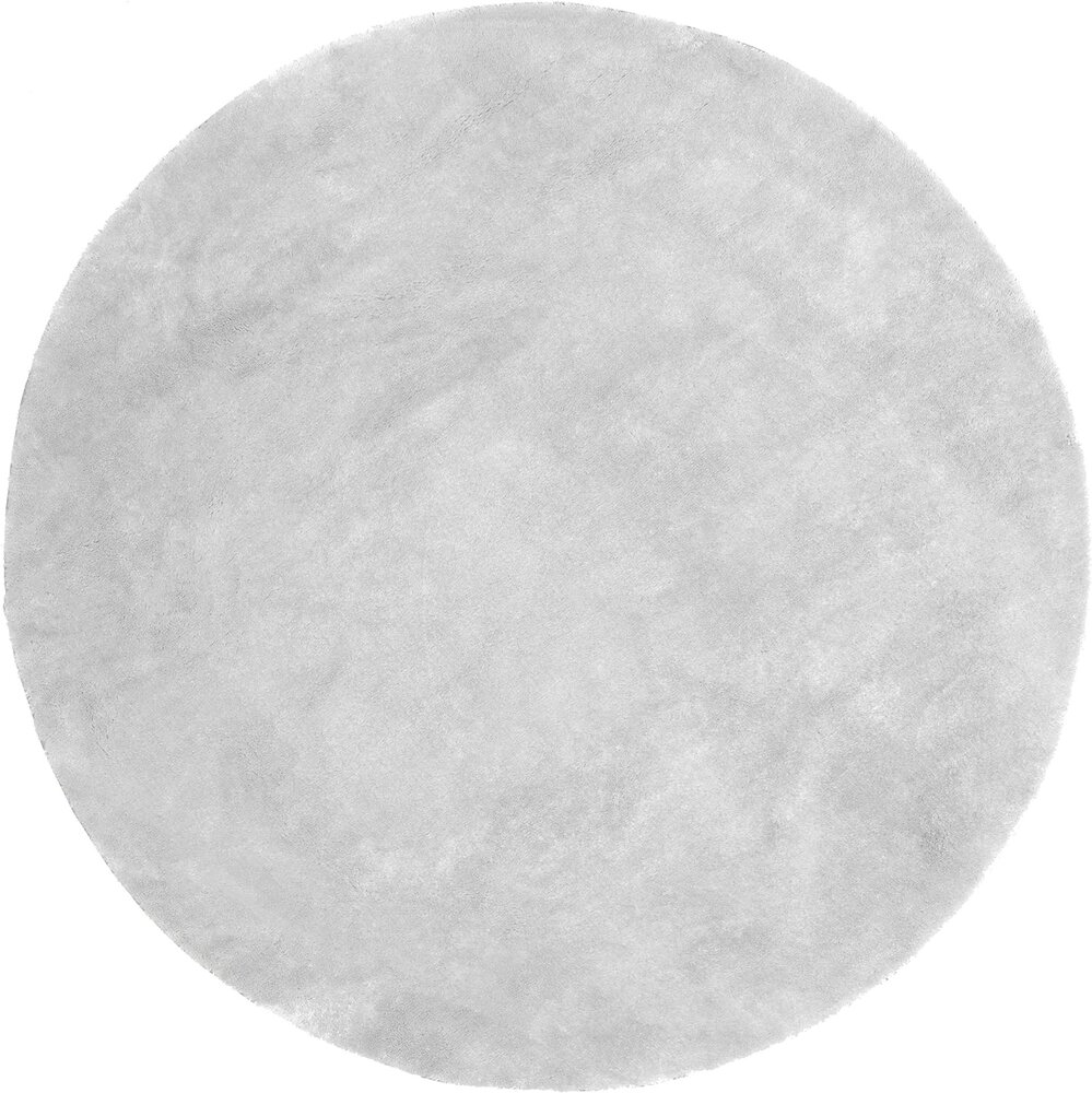 Rond Wasbaar vloerkleed - Solid Zilver / Lichtgrijs Rond Wasbaar vloerkleed - Solid Zilver / Lichtgrijs