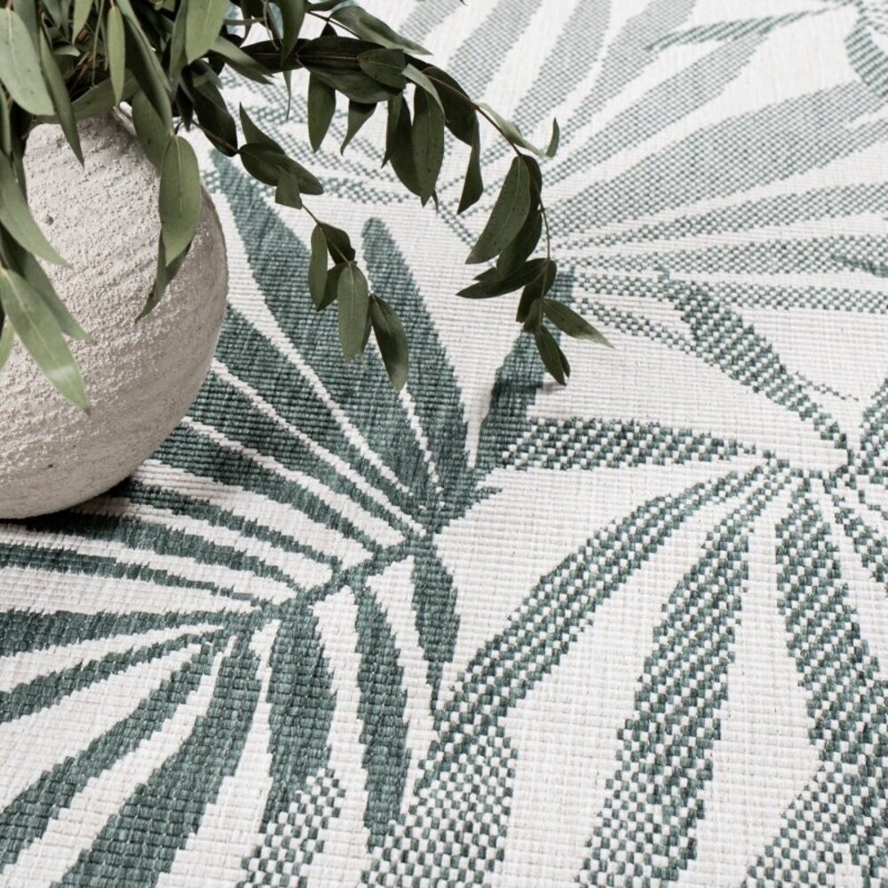 Binnen & Buitenkleed Omkeerbaar - Rio - Crème / Groen