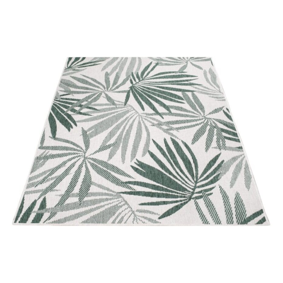 Binnen & Buitenkleed Omkeerbaar - Rio - Crème / Groen