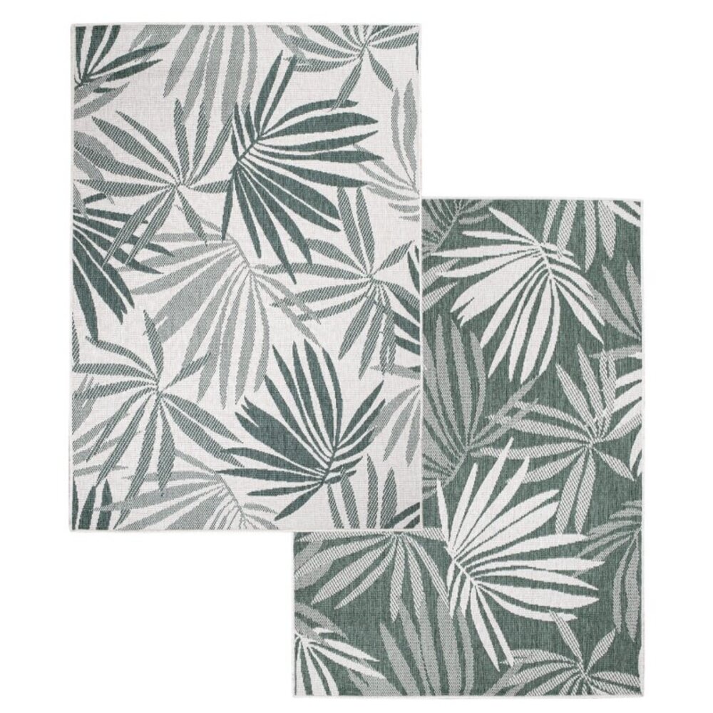 Binnen & Buitenkleed Omkeerbaar - Rio - Crème / Groen