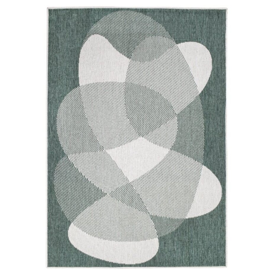Binnen & Buitenkleed Omkeerbaar - Rio -  Crème / Groen