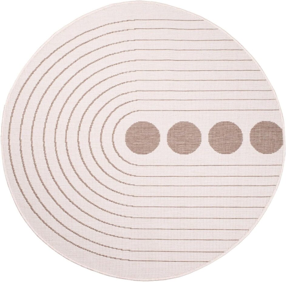Binnen & Buitenkleed Omkeerbaar - Rond - Rio Crème / Beige Binnen & Buitenkleed Omkeerbaar - Rond - Rio Crème / Beige