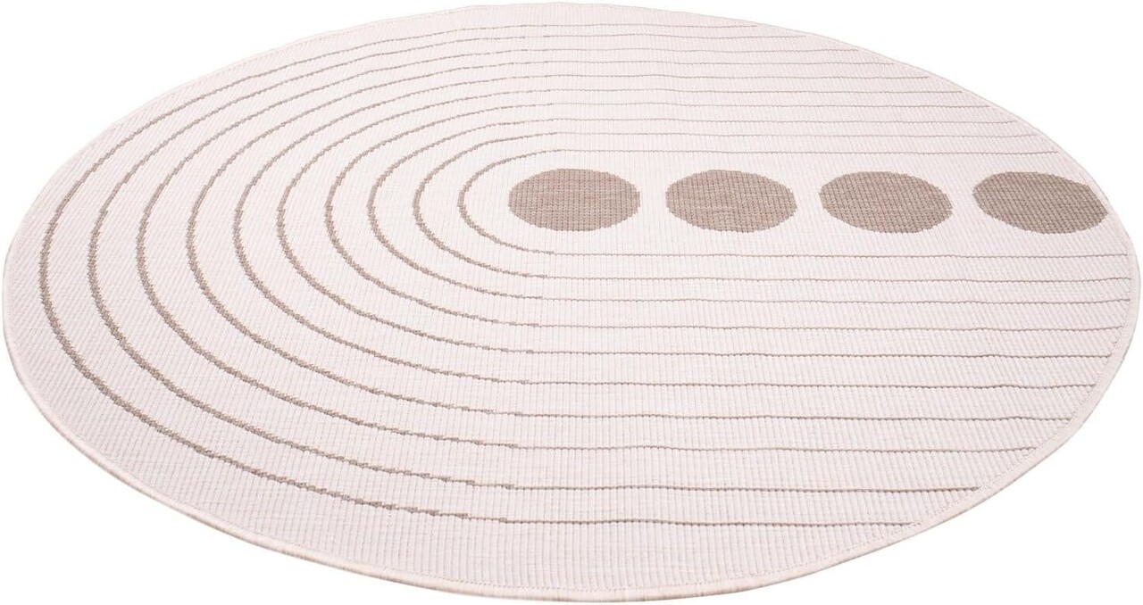 Binnen & Buitenkleed Omkeerbaar - Rond - Rio Crème / Beige Binnen & Buitenkleed Omkeerbaar - Rond - Rio Crème / Beige