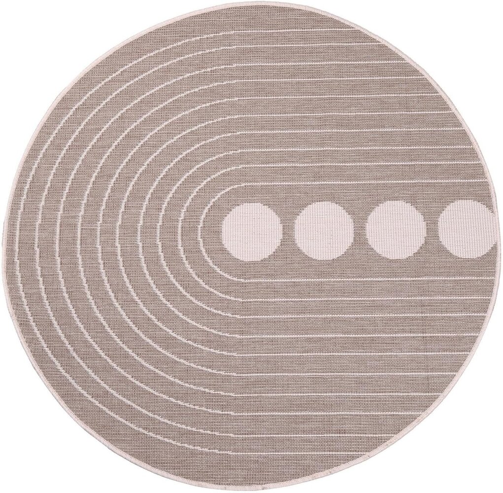 Binnen & Buitenkleed Omkeerbaar - Rond - Rio Crème / Beige Binnen & Buitenkleed Omkeerbaar - Rond - Rio Crème / Beige