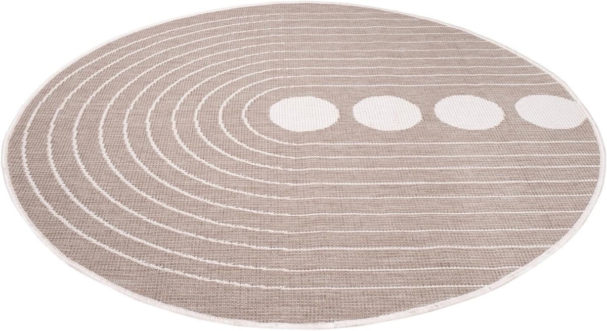 Binnen & Buitenkleed Omkeerbaar - Rond - Rio Crème / Beige Binnen & Buitenkleed Omkeerbaar - Rond - Rio Crème / Beige