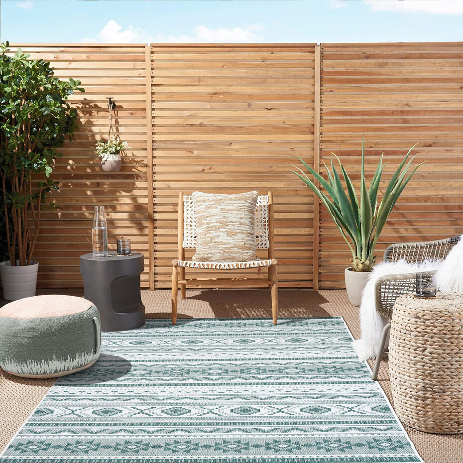 Omkeerbaar Binnen- En Buitenkleed - Terrazo Nomad Aztec Groen Omkeerbaar Binnen- En Buitenkleed - Terrazo Nomad Aztec Groen