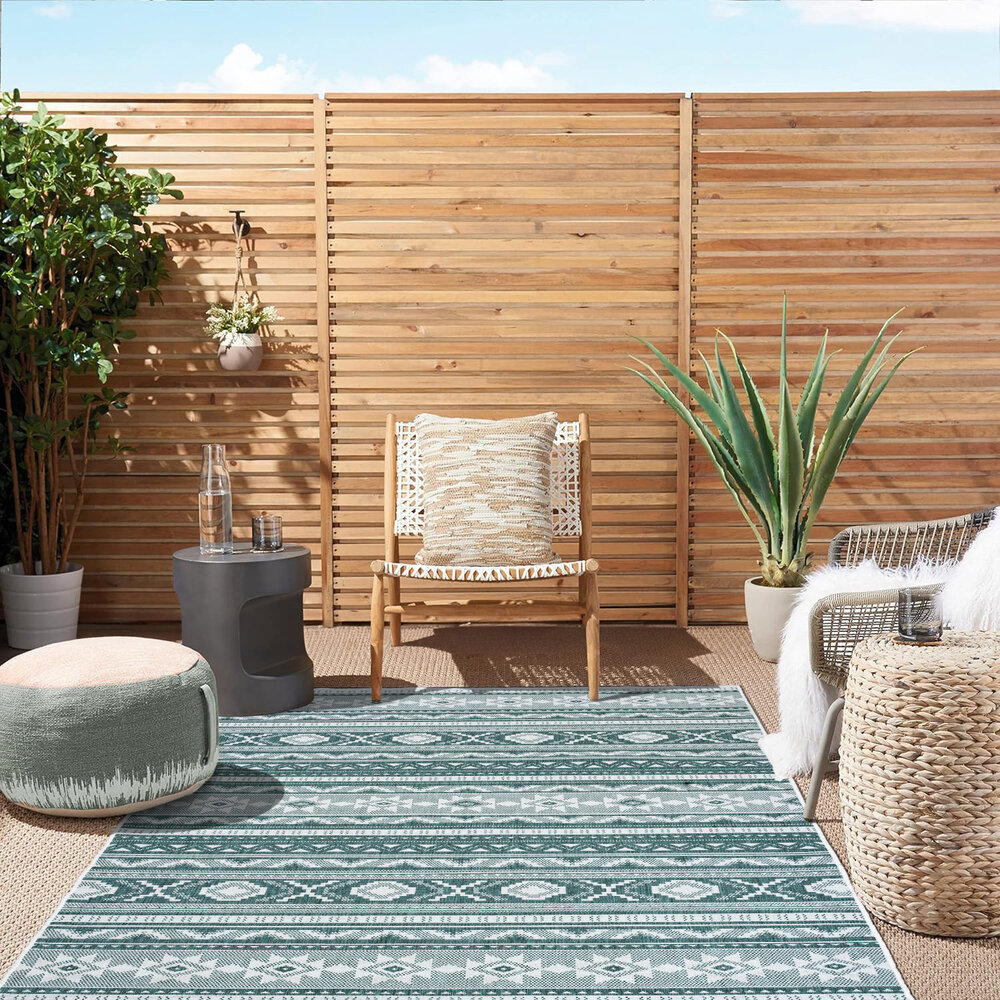 Omkeerbaar Binnen- En Buitenkleed - Terrazo Nomad Aztec Groen Omkeerbaar Binnen- En Buitenkleed - Terrazo Nomad Aztec Groen