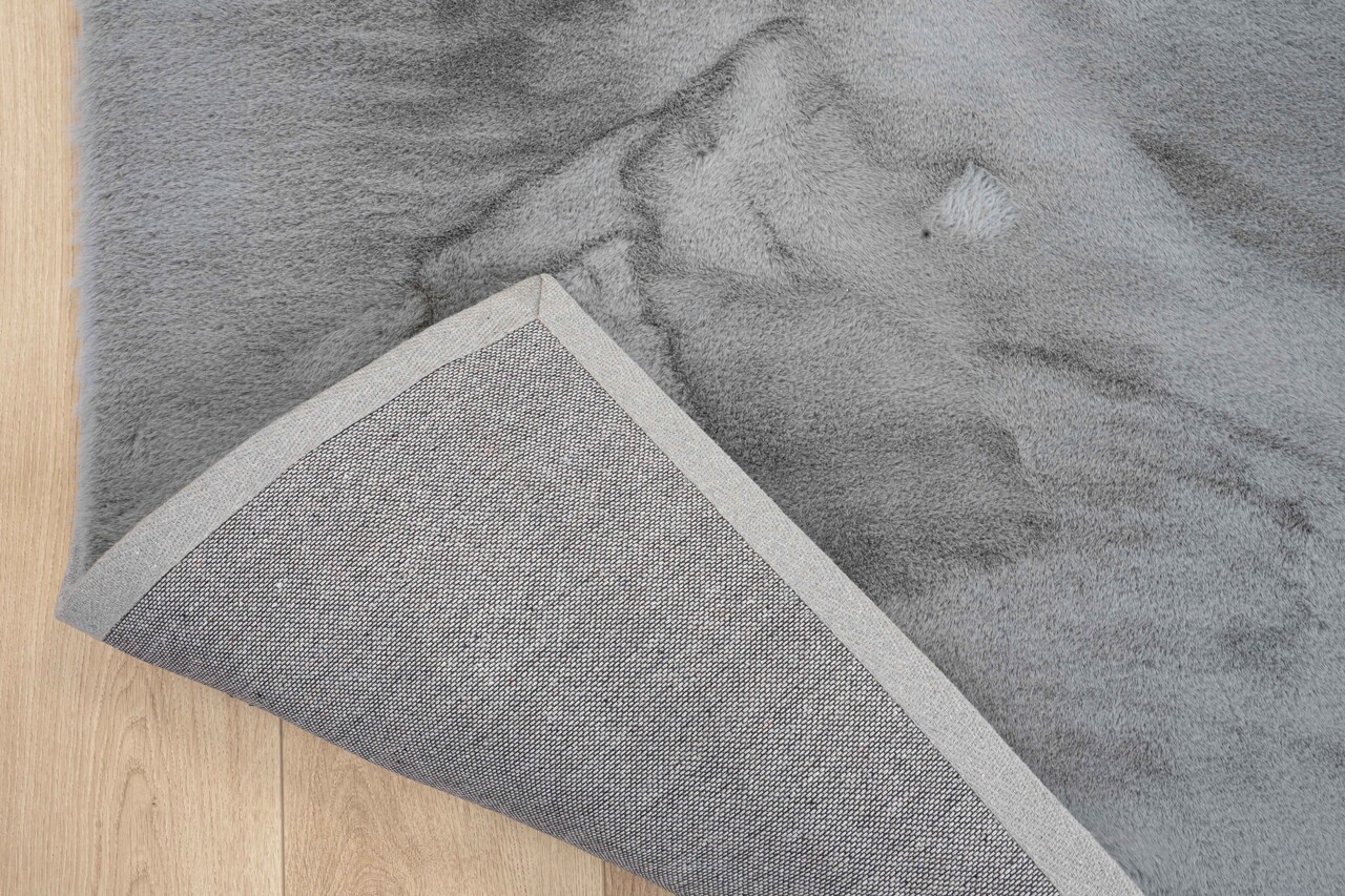 Fluffy vloerkleed - Effen Hoogpolig Super Zacht - Lichtgrijs / Zilver