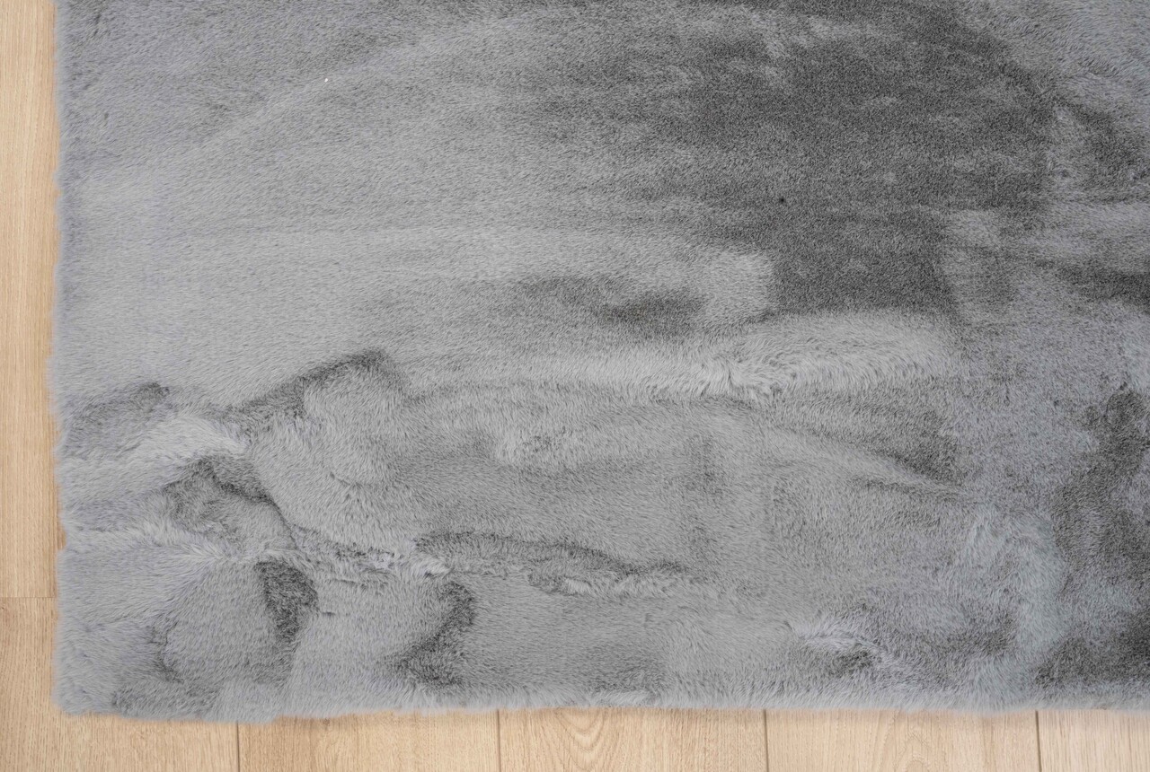 Fluffy vloerkleed - Effen Hoogpolig Super Zacht - Lichtgrijs / Zilver