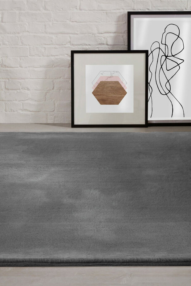 Fluffy vloerkleed - Effen Hoogpolig Super Zacht - Grijs Fluffy vloerkleed - Effen Hoogpolig Super Zacht - Grijs