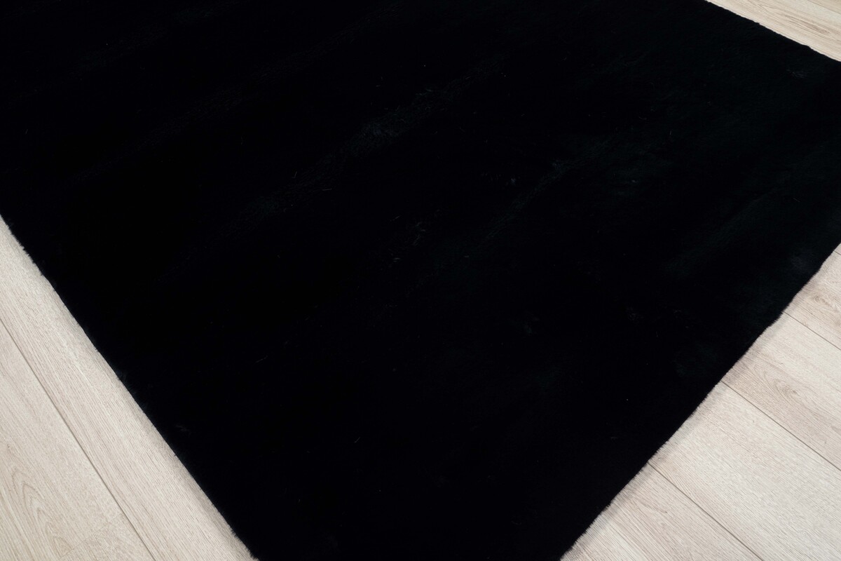 Fluffy vloerkleed - Effen Hoogpolig Super Zacht - Zwart