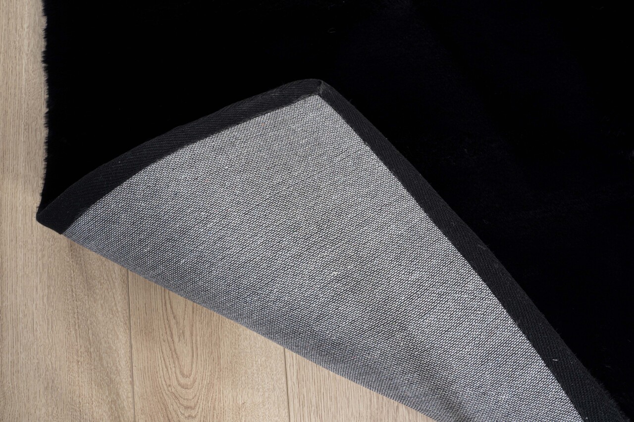 Fluffy vloerkleed - Effen Hoogpolig Super Zacht - Zwart