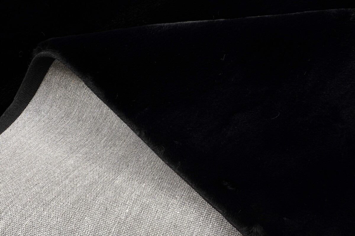 Fluffy vloerkleed - Effen Hoogpolig Super Zacht - Zwart