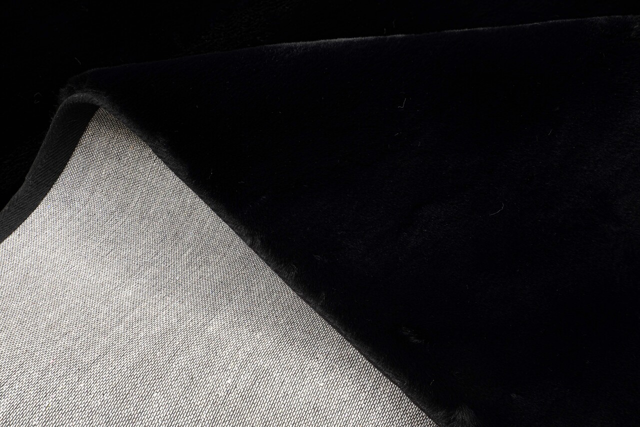 Fluffy vloerkleed - Effen Hoogpolig Super Zacht - Zwart