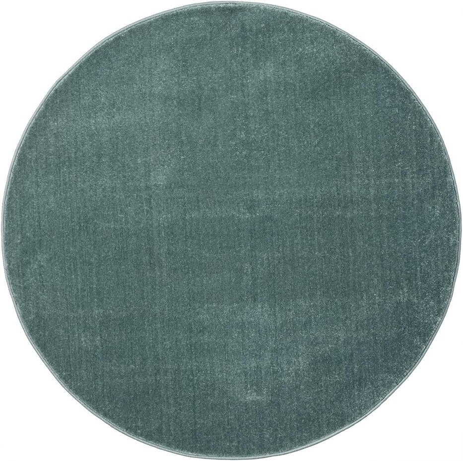 Rond Mono vloerkleed - Effen Modern - Turquoise