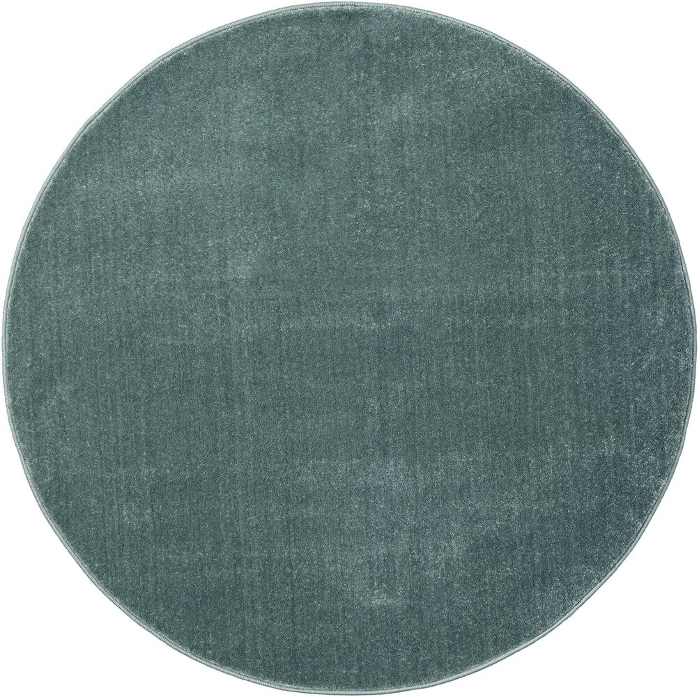Rond Mono vloerkleed - Effen Modern - Turquoise Rond Mono vloerkleed - Effen Modern - Turquoise