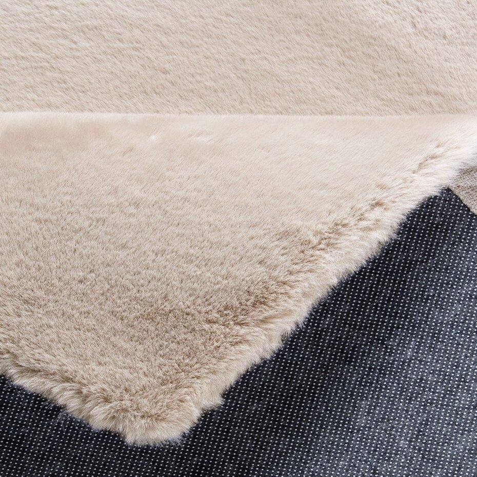 Fluffy vloerkleed - Effen Hoogpolig Super Zacht - Beige