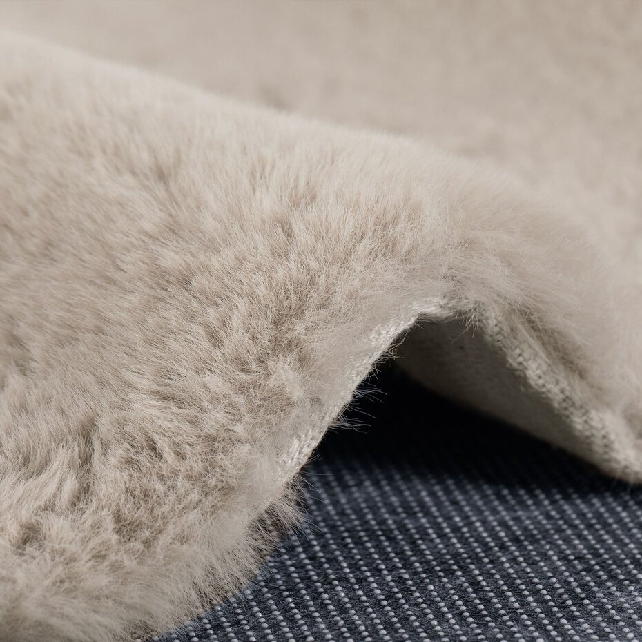 Fluffy vloerkleed - Effen Hoogpolig Super Zacht - Beige