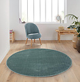 Rond Mono vloerkleed - Effen Modern - Turquoise
