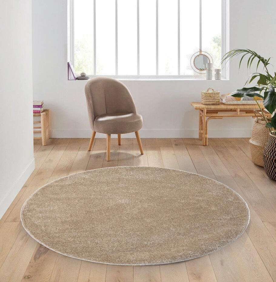 Rond Mono vloerkleed - Effen Modern - Beige