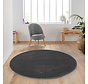 Rond Mono vloerkleed - Effen Modern - Donkergrijs