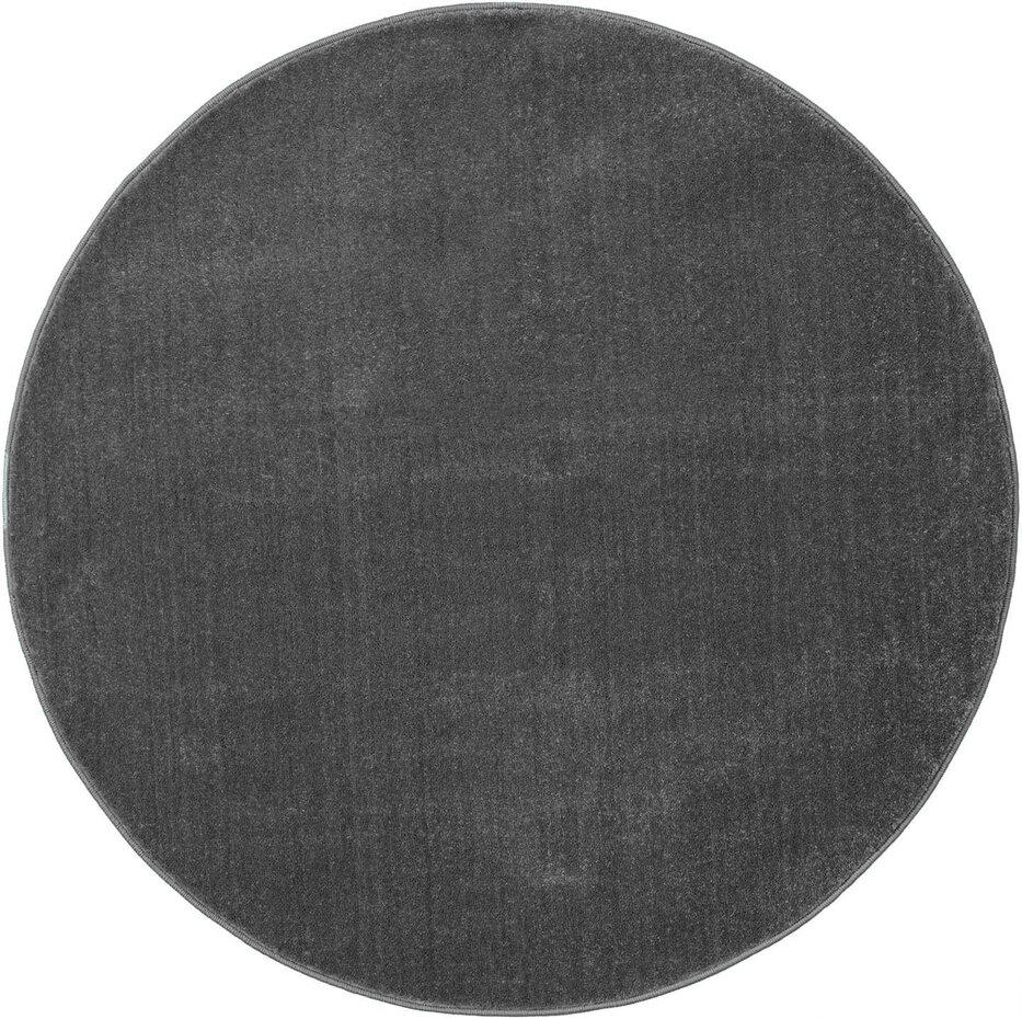Rond Mono vloerkleed - Effen Modern - Donkergrijs Rond Mono vloerkleed - Effen Modern - Donkergrijs
