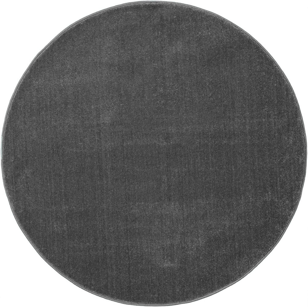 Rond Mono vloerkleed - Effen Modern - Donkergrijs Rond Mono vloerkleed - Effen Modern - Donkergrijs