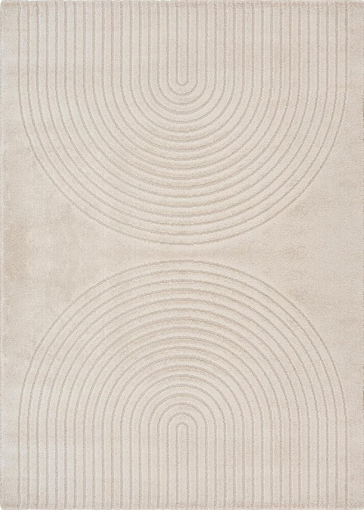 Laagpolig Vloerkleed Theora - Japandi halve cirkels - Beige Laagpolig Vloerkleed Theora - Japandi halve cirkels - Beige