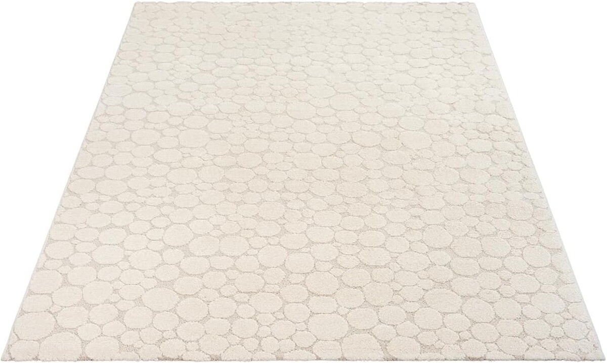 Laagpolig Vloerkleed Theora - Japandi bubbelpatroon - Creme