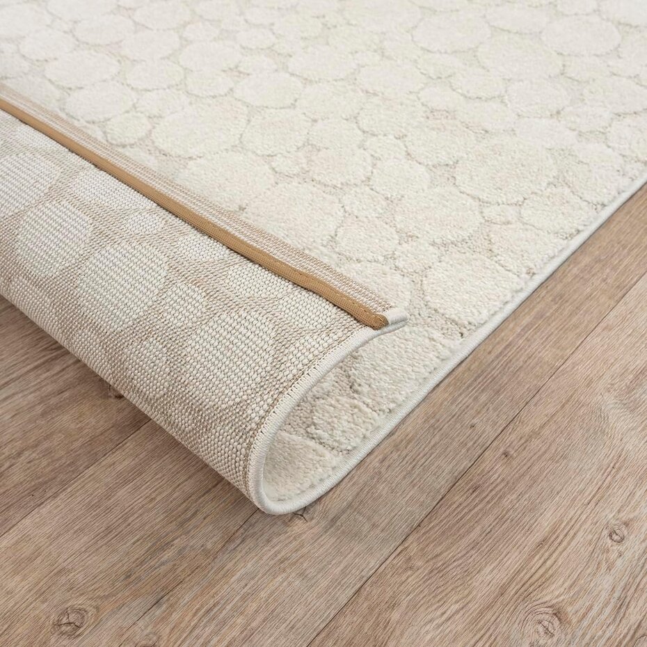 Laagpolig Vloerkleed Theora - Japandi bubbelpatroon - Creme
