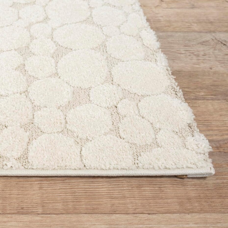 Laagpolig Vloerkleed Theora - Japandi bubbelpatroon - Creme