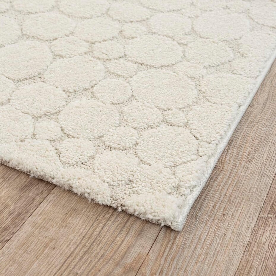 Laagpolig Vloerkleed Theora - Japandi bubbelpatroon - Creme