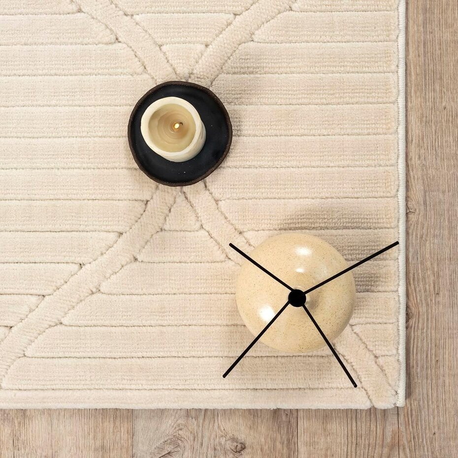 Laagpolig Vloerkleed Delia - Barok design - beige