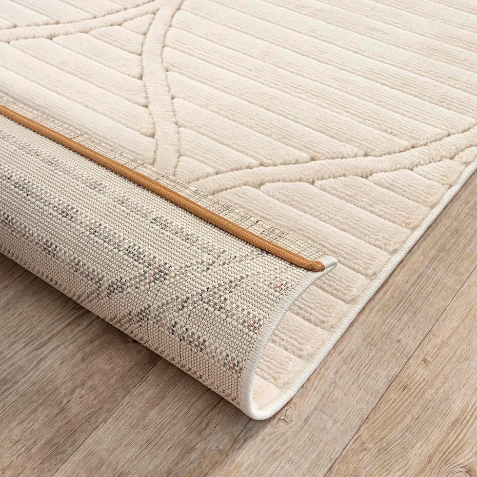 Laagpolig Vloerkleed Delia - Barok design - beige