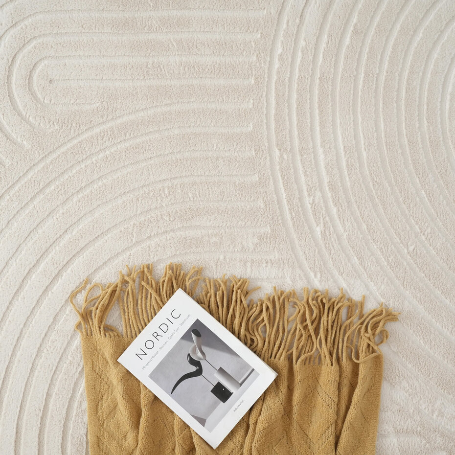 Japandi vloerkleed - Mystic Grooves Beige