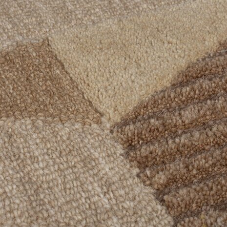 Laagpolig vloerkleed Asher - Naturel / Bruin
