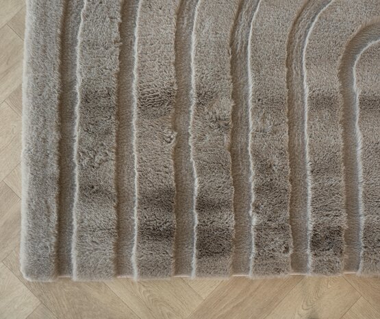 Zacht hoogpolig vloerkleed - Bohemian Arches Taupe Zacht hoogpolig vloerkleed - Bohemian Arches Taupe