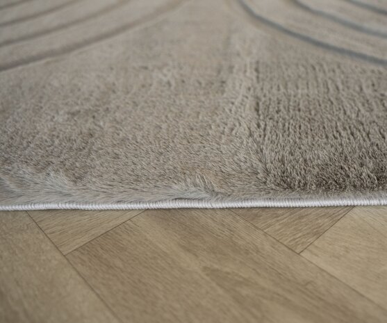 Zacht hoogpolig vloerkleed - Bohemian Arches Taupe Zacht hoogpolig vloerkleed - Bohemian Arches Taupe