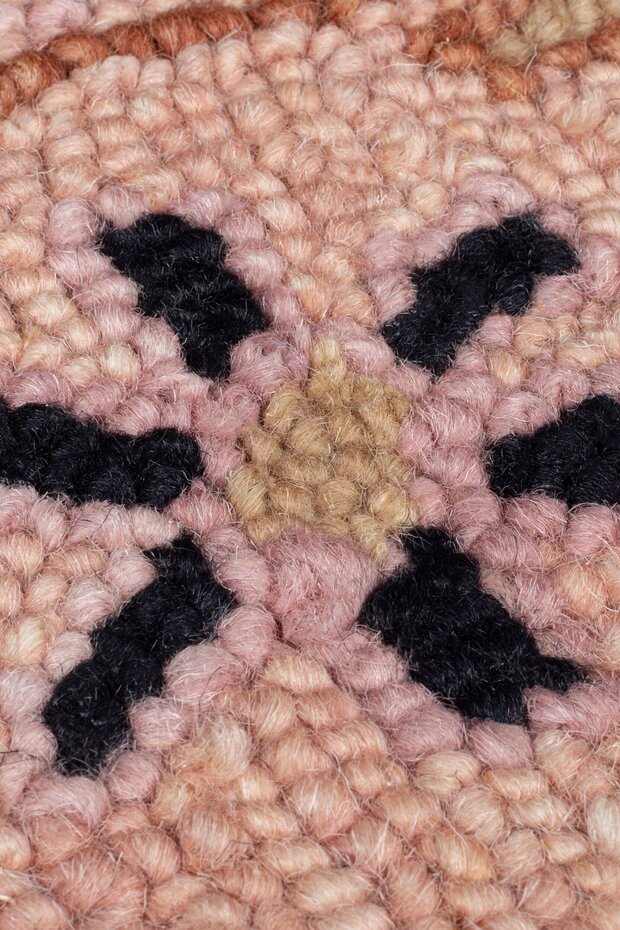 Laagpolig vloerkleed Blossom - Klassiek - Roze / Zwart