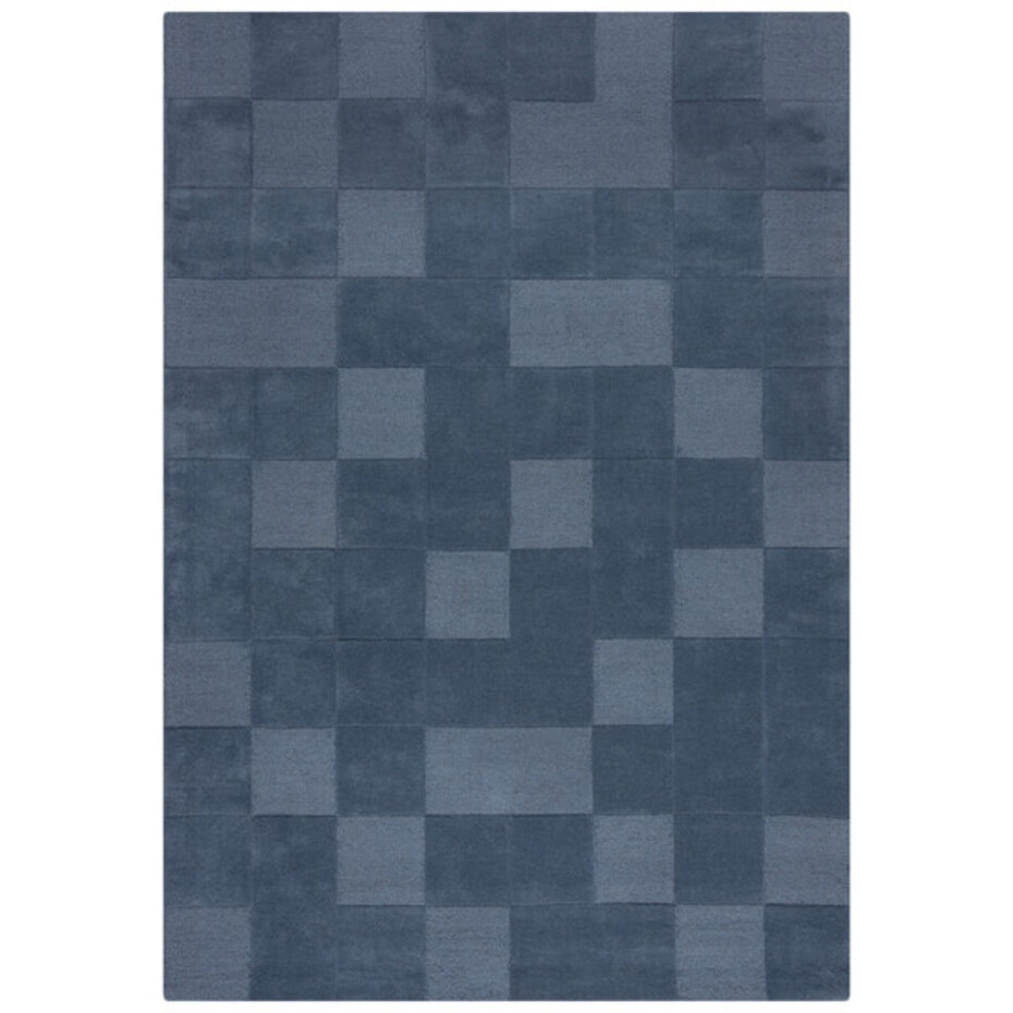 Laagpolig vloerkleed Checkerboard - Blauw