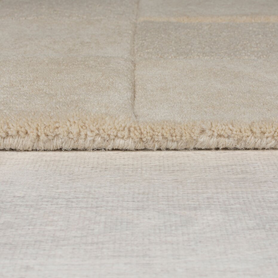 Loper - Laagpolig vloerkleed Checkerboard - Naturel /Creme