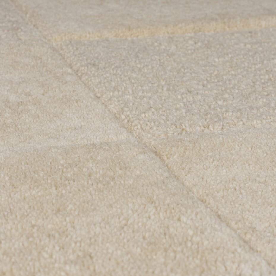 Loper - Laagpolig vloerkleed Checkerboard - Naturel /Creme