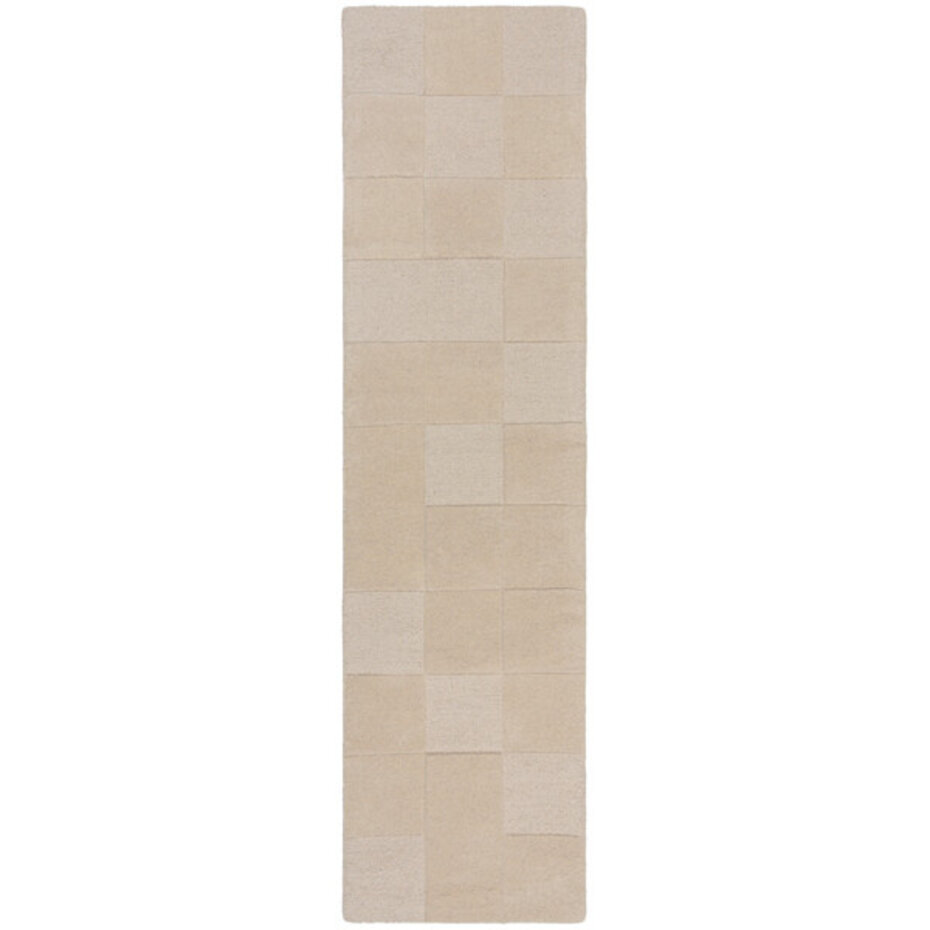 Loper - Laagpolig vloerkleed Checkerboard - Naturel /Creme