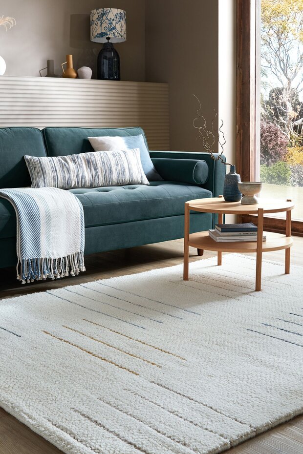 Laagpolig vloerkleed Dottie - Geometrisch - Wol - Blauw / Multi Laagpolig vloerkleed Dottie - Geometrisch - Wol - Blauw / Multi