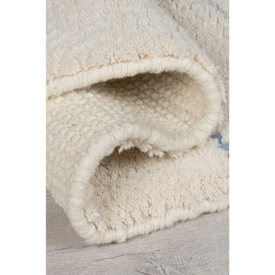 Laagpolig vloerkleed Dottie - Geometrisch - Wol - Blauw / Multi Laagpolig vloerkleed Dottie - Geometrisch - Wol - Blauw / Multi